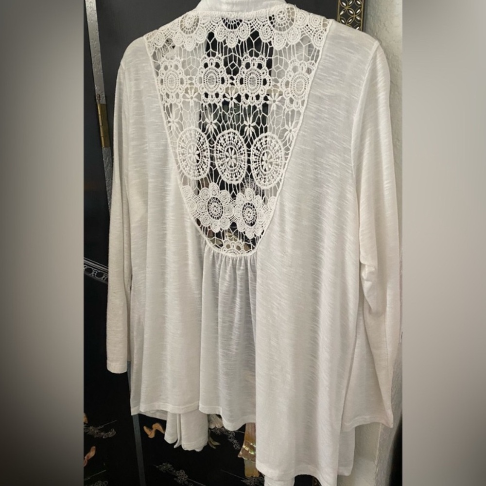 Lane Bryant White Open-Front Cardigan - Picture 2 of 2